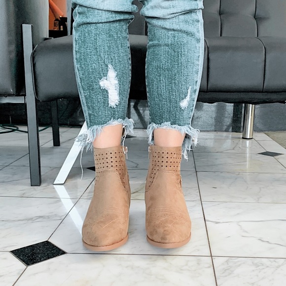 Taupe Braided Tassel Details bootie boots - Picture 3 of 8